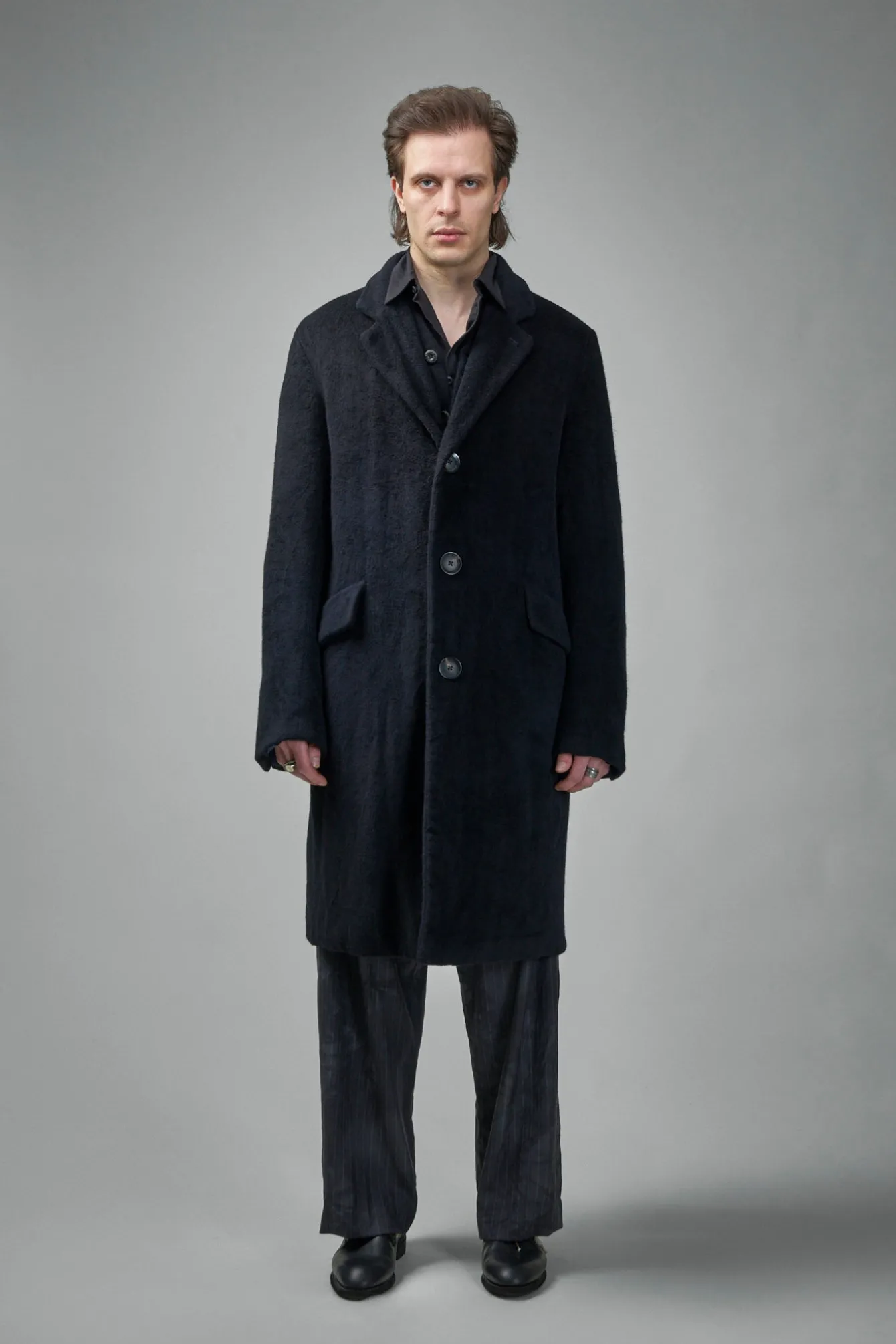 Geoffrey B. Small BRC08 Handmade Pure Alashan Cashmere 3-ply Fully-Lined Como Silk Long Coat - LABELS