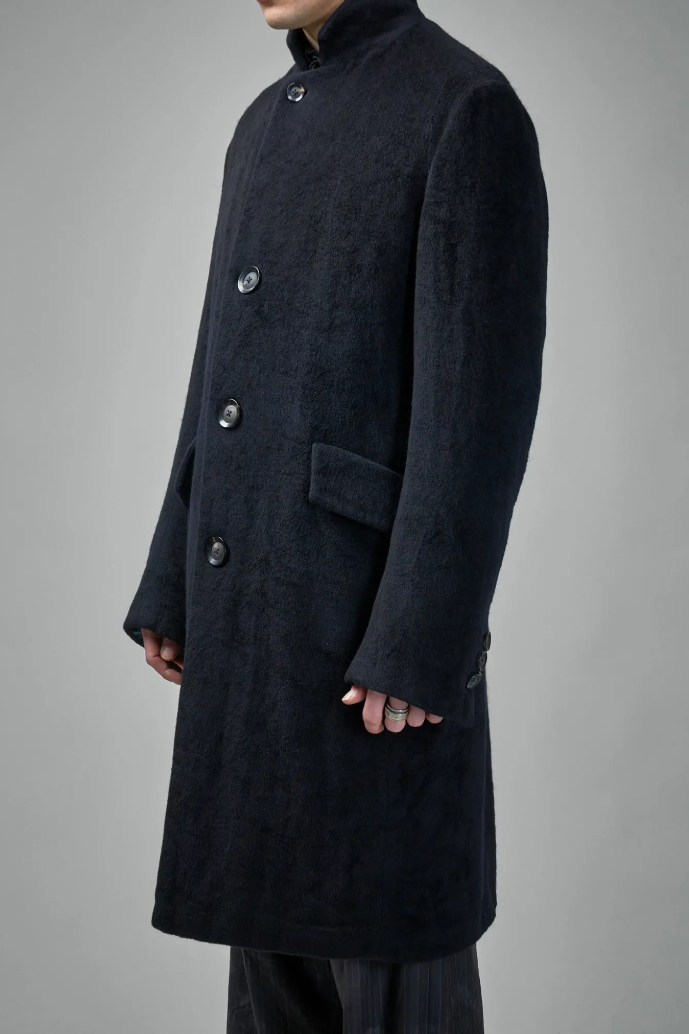 Geoffrey B. Small BRC08 Handmade Pure Alashan Cashmere 3-ply Fully-Lined Como Silk Long Coat - LABELS
