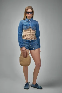 Jean Paul Gaultier Denim Short With Buttons Details - LABELS