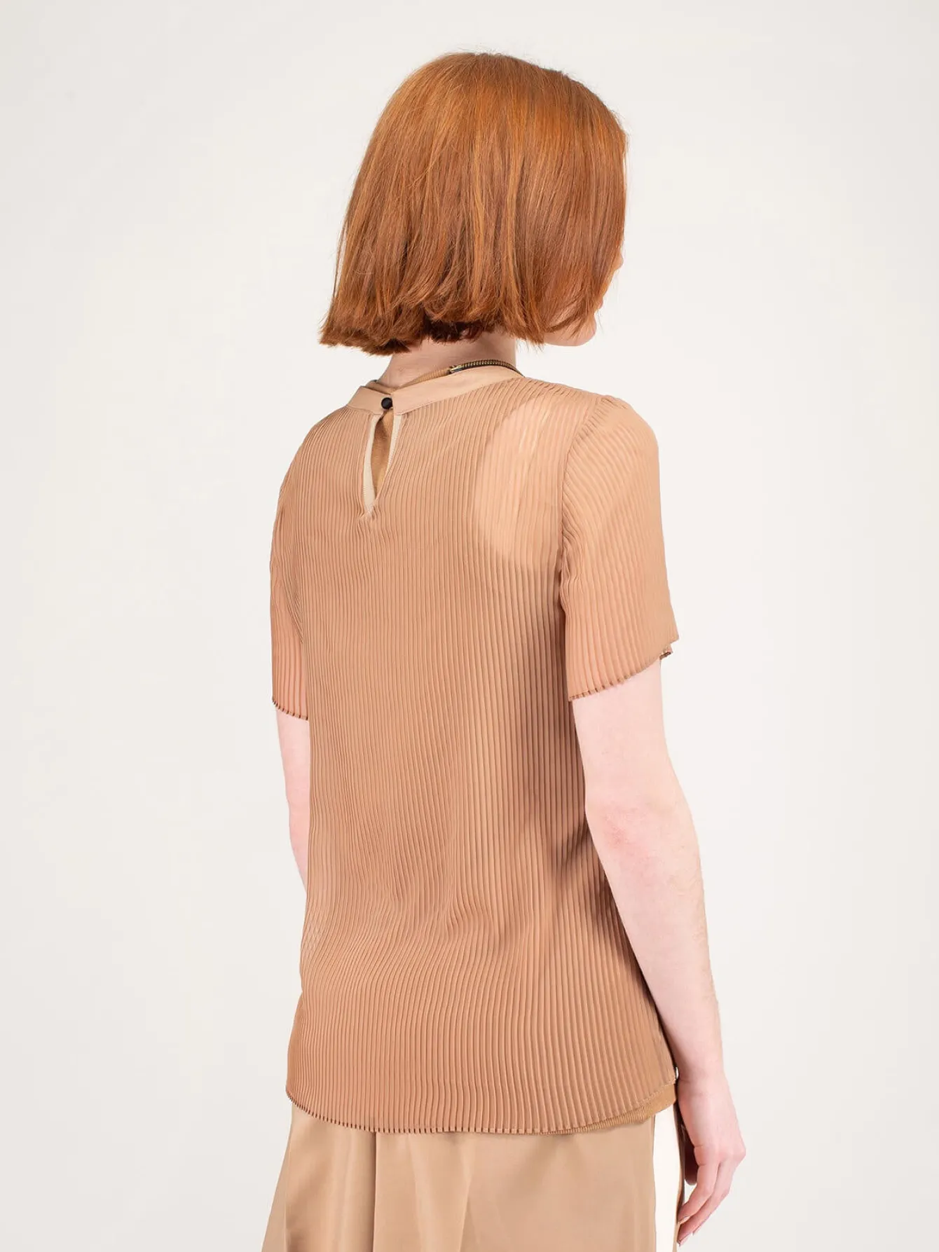 Sacai Chiffon x Jersey T-Shirt Knit beige - LABELS
