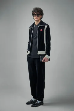 Valentino High-Neck Chenille Sweatshirt with Zip and Patch - LABELS