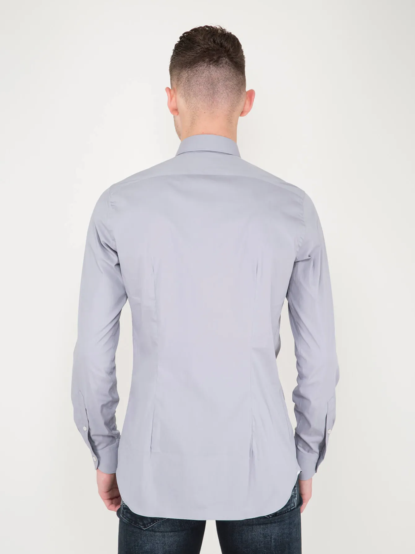 Xacus Business Tailor Fit Stretch Shirt blue grey - LABELS